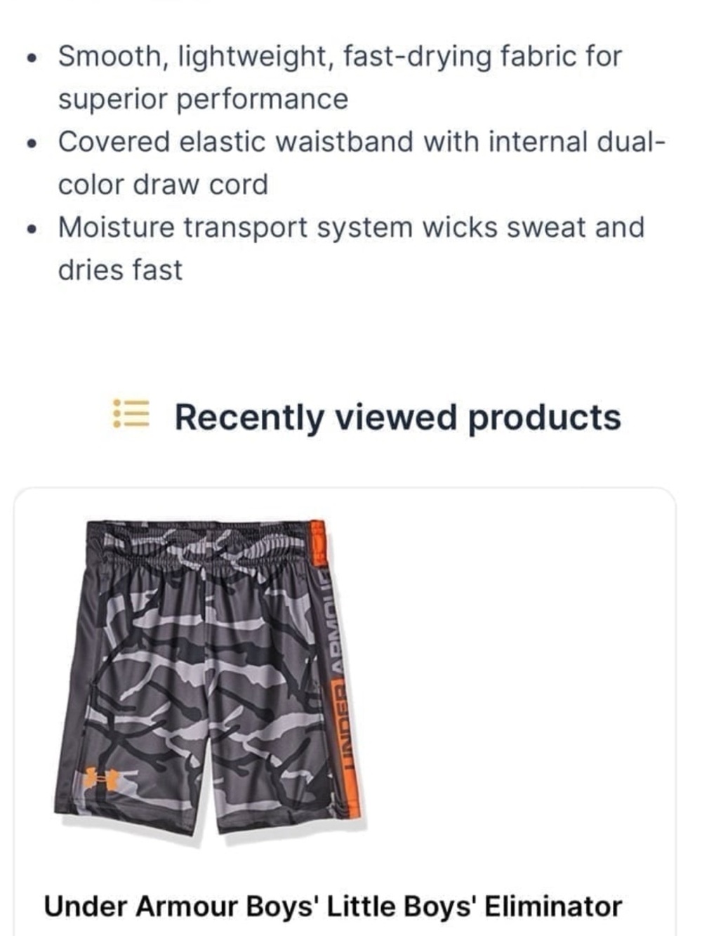 Under Armour Boys YXL Eliminator Gray Athletic Shorts with Orange Trim